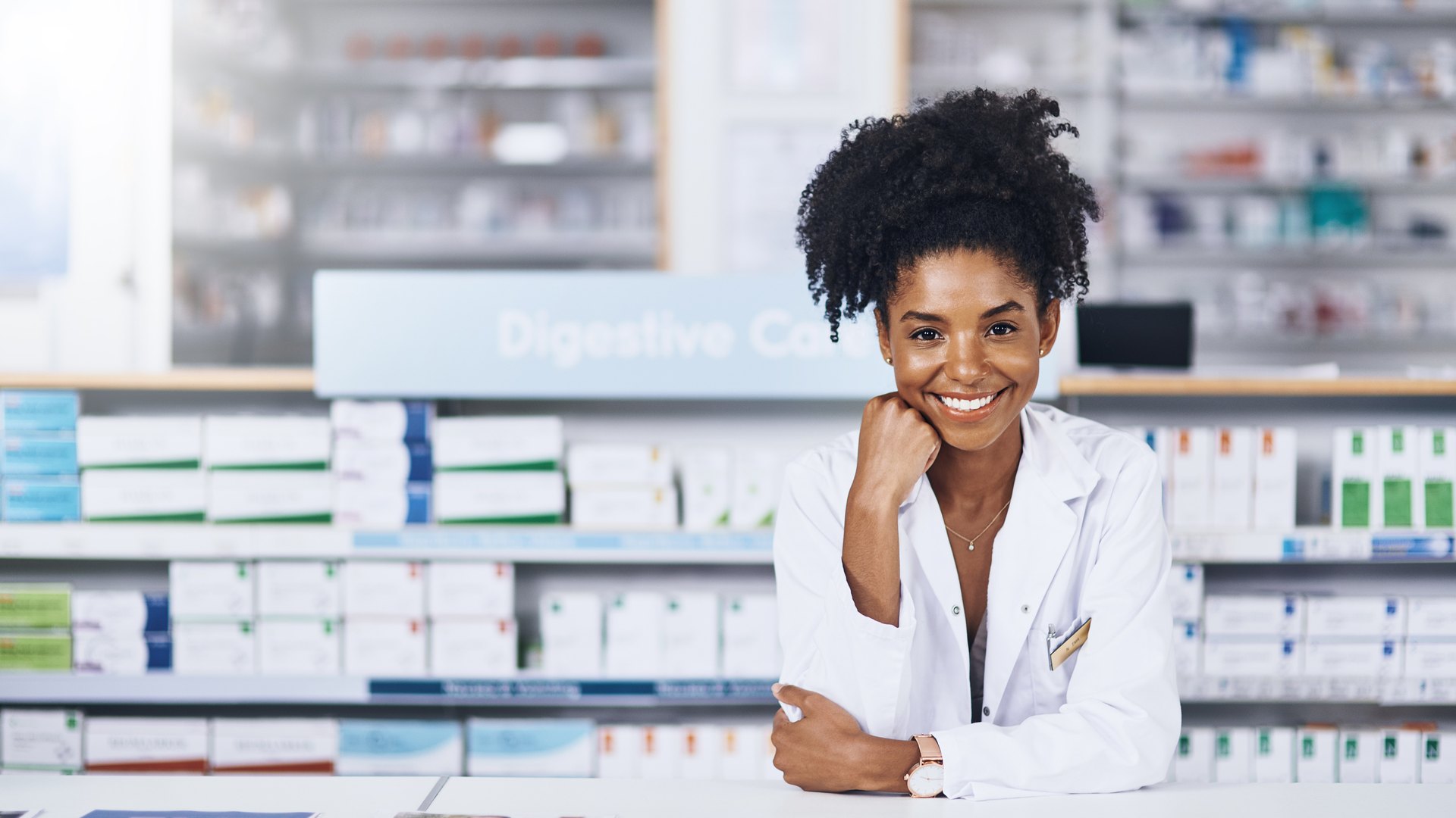 Pharmacist at the counter